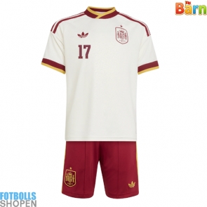 Billiga Spanien Nico Williams #17 Bortatröja Barn VM 2026 Kortärmad (+ Korta byxor)
